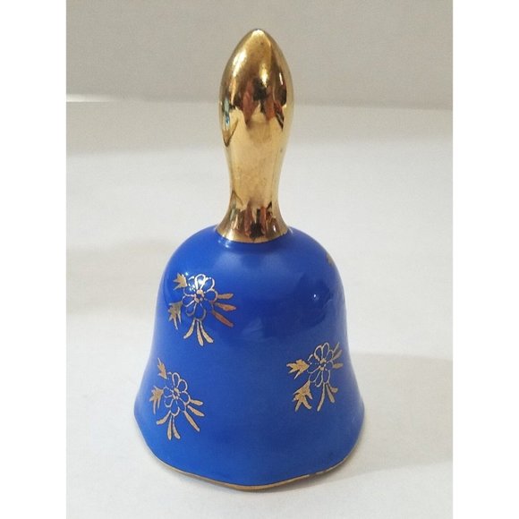 Enesco Dinner Bell Dancing Scene Victorian Blue with Gold Trim Vintage Japan - Picture 3 of 8